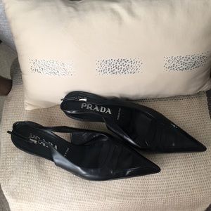 Authentic Prada patent sling backs Sz8.5